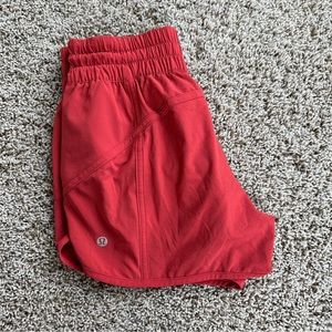 Lululemon Track That Mid-Rise Lined 5” Short in Red